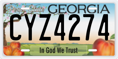 GA license plate CYZ4274