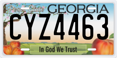 GA license plate CYZ4463