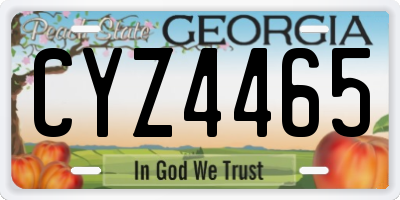 GA license plate CYZ4465