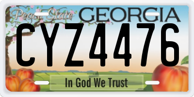 GA license plate CYZ4476