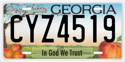 GA license plate CYZ4519