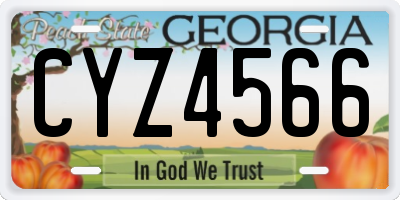 GA license plate CYZ4566