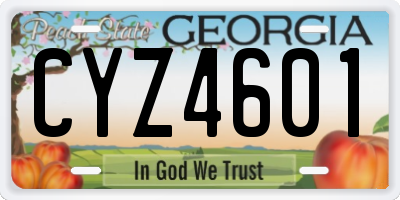 GA license plate CYZ4601