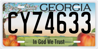 GA license plate CYZ4633