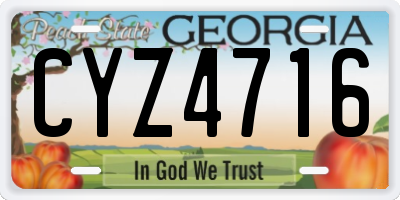 GA license plate CYZ4716