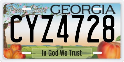 GA license plate CYZ4728