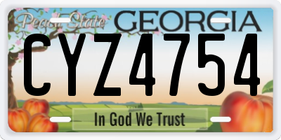 GA license plate CYZ4754