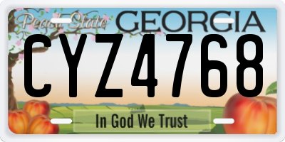 GA license plate CYZ4768