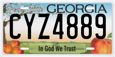 GA license plate CYZ4889