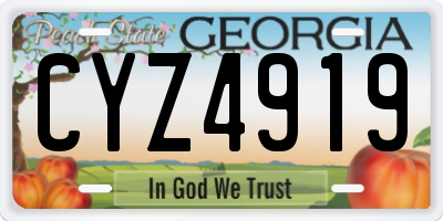 GA license plate CYZ4919