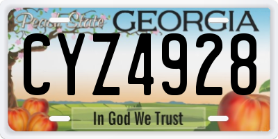 GA license plate CYZ4928