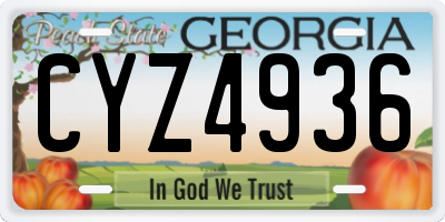 GA license plate CYZ4936