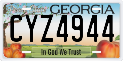 GA license plate CYZ4944
