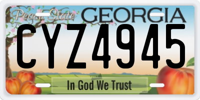 GA license plate CYZ4945