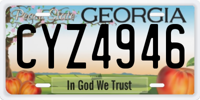 GA license plate CYZ4946
