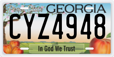 GA license plate CYZ4948