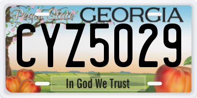 GA license plate CYZ5029