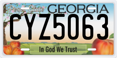 GA license plate CYZ5063