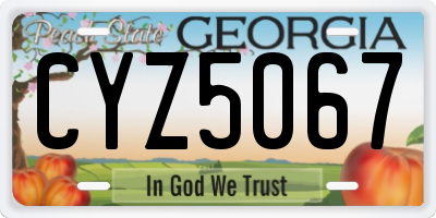 GA license plate CYZ5067