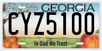 GA license plate CYZ5100