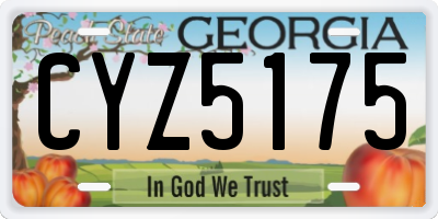 GA license plate CYZ5175