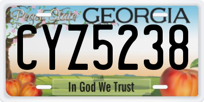 GA license plate CYZ5238