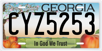GA license plate CYZ5253