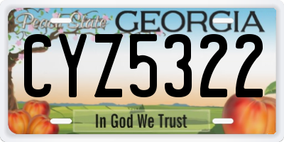GA license plate CYZ5322
