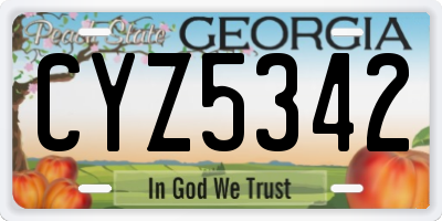 GA license plate CYZ5342