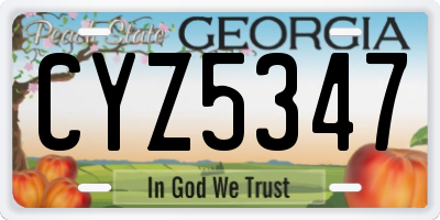 GA license plate CYZ5347