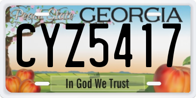 GA license plate CYZ5417