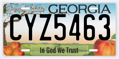 GA license plate CYZ5463