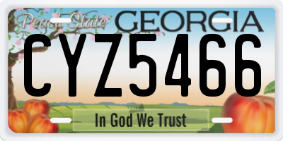 GA license plate CYZ5466