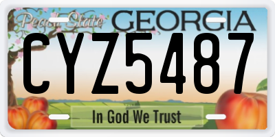 GA license plate CYZ5487