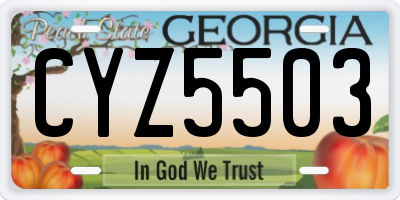 GA license plate CYZ5503