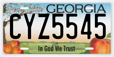 GA license plate CYZ5545