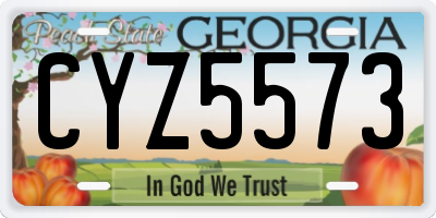 GA license plate CYZ5573