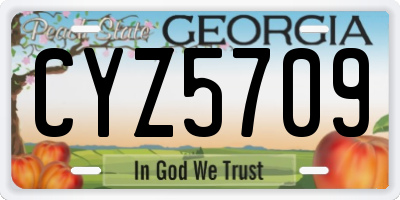 GA license plate CYZ5709