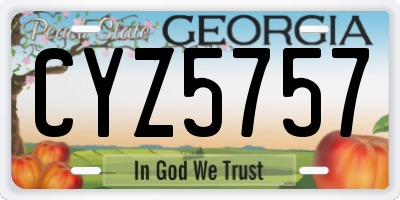 GA license plate CYZ5757