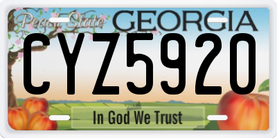 GA license plate CYZ5920