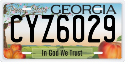 GA license plate CYZ6029