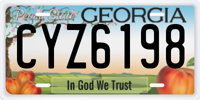 GA license plate CYZ6198
