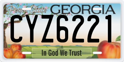 GA license plate CYZ6221