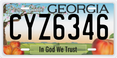 GA license plate CYZ6346
