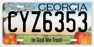 GA license plate CYZ6353