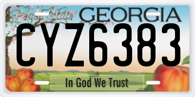 GA license plate CYZ6383
