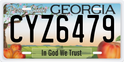 GA license plate CYZ6479