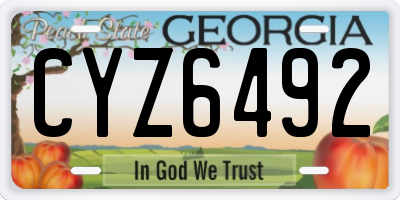 GA license plate CYZ6492