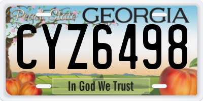 GA license plate CYZ6498