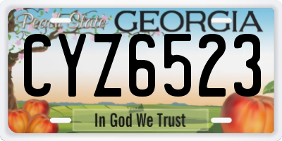 GA license plate CYZ6523